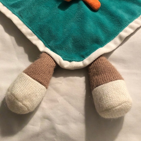 Baby Starters Sock Monkey Rattle Lovey Baby Blankie Security Blanket - Picture 3 of 5